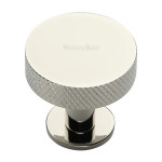 M Marcus Heritage Brass Knurled Disc Design Cabinet Knob with Rose 38mm 